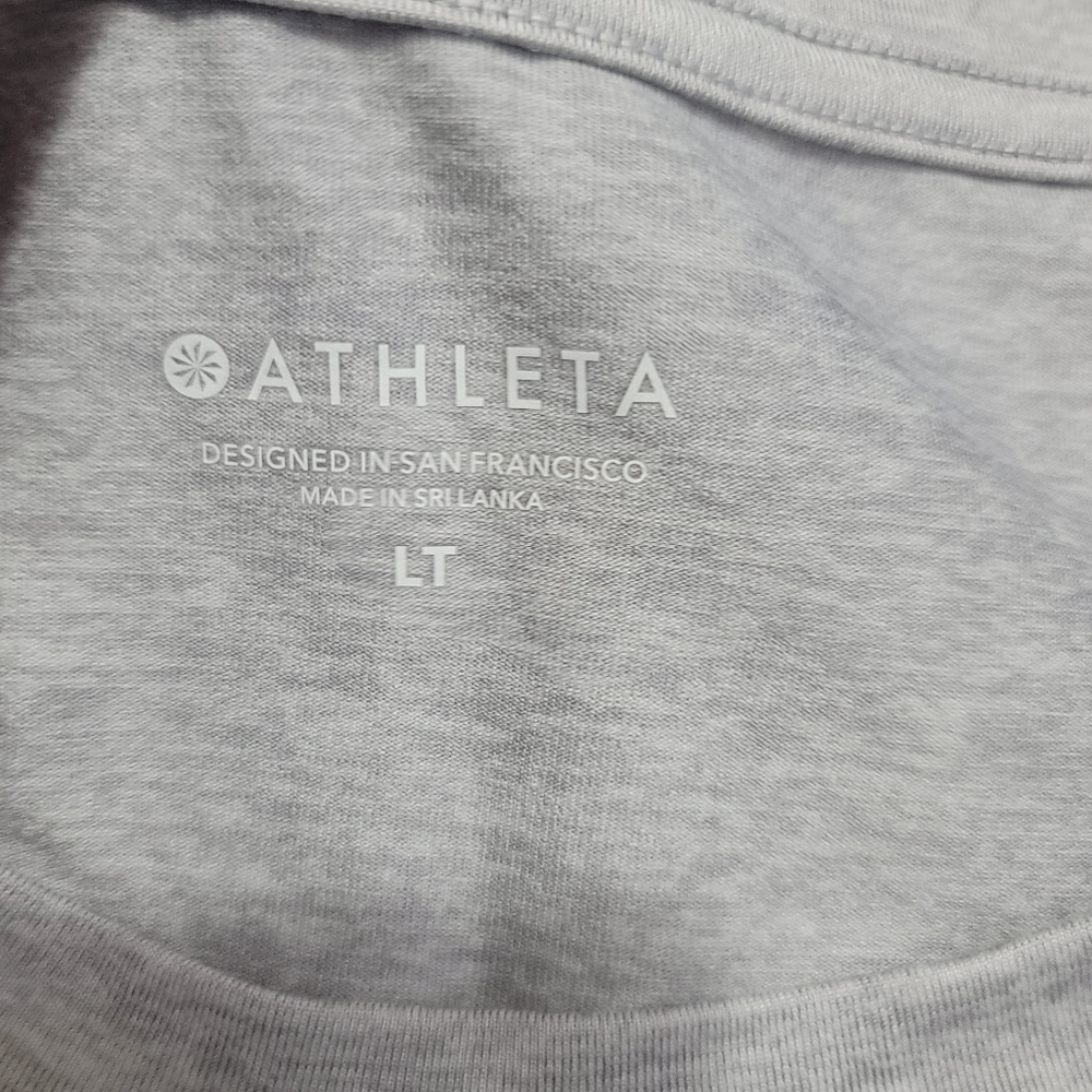 Athleta Uptempo Long Sleeve Thumbhole High-low Top Size LT Light Gray - Picture 12 of 14